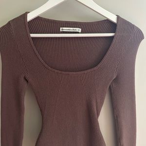 Abercrombie Long-Sleeve Squareneck Sweater Bodysuit